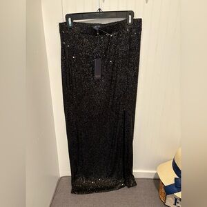 Black Sequin Evening Skirt Medium